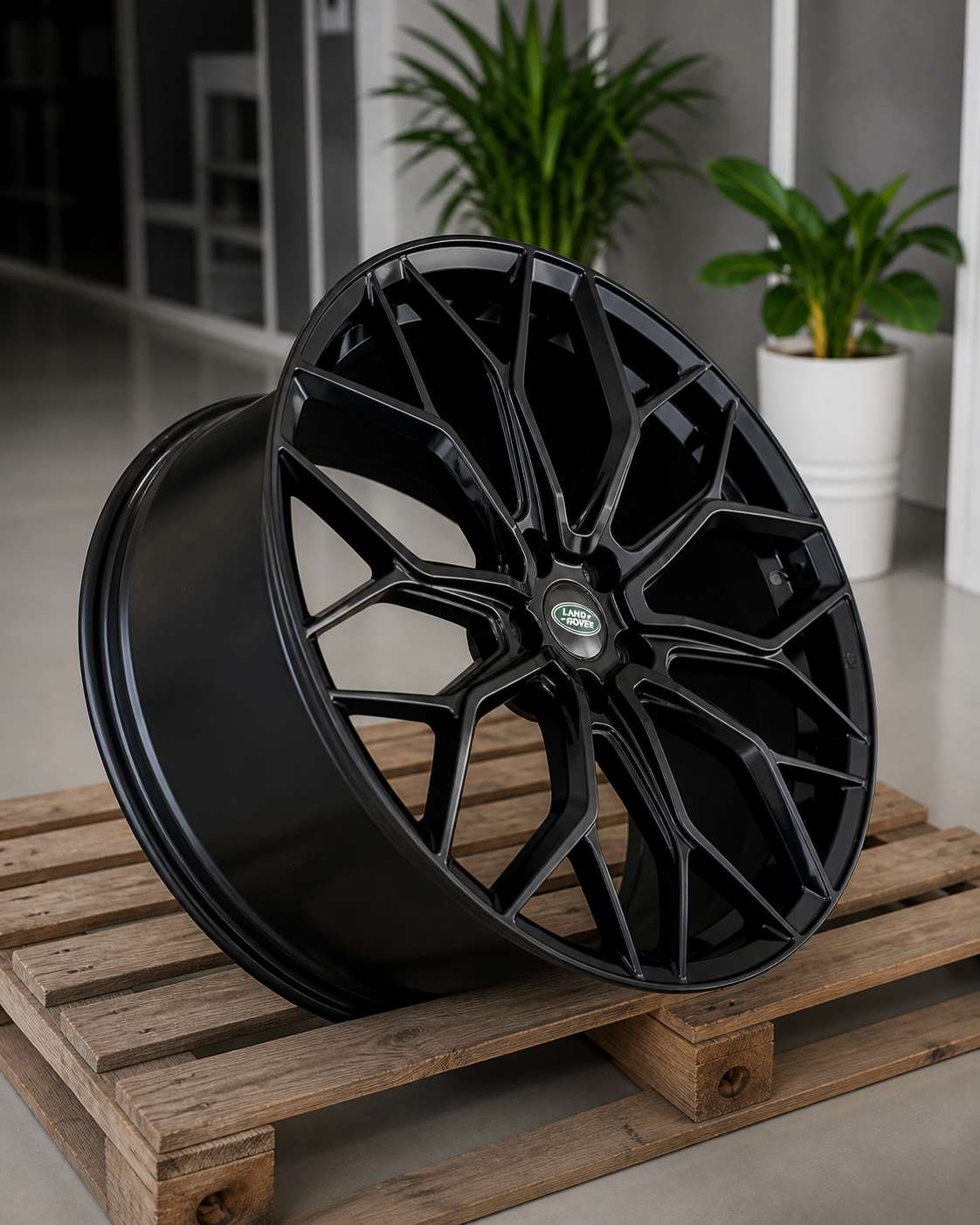 22” Forged Satin Black Multi-Spoke Land Rover Alloy Wheels
